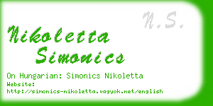 nikoletta simonics business card